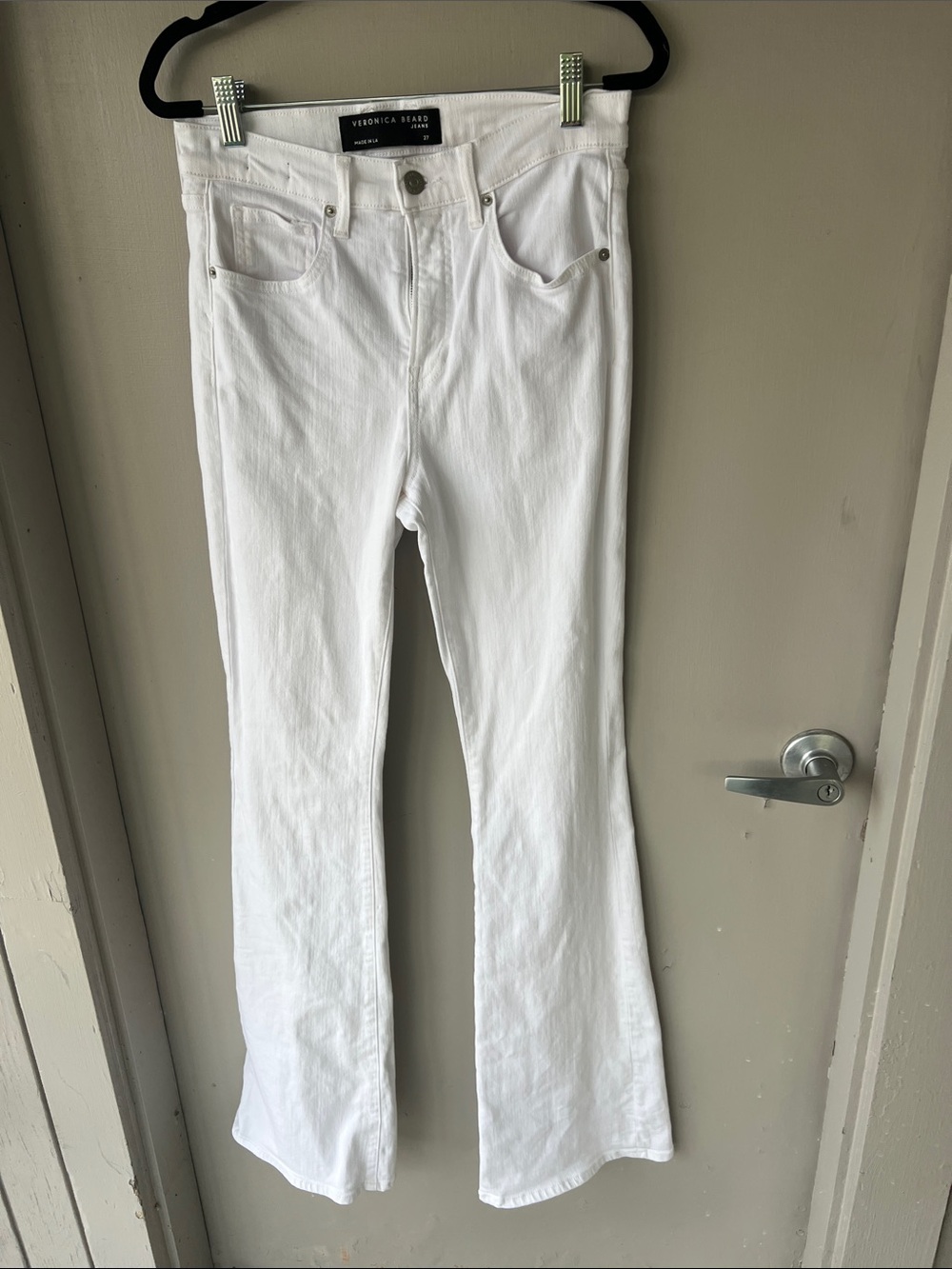 Veronica Beard White Bootcut Jeans